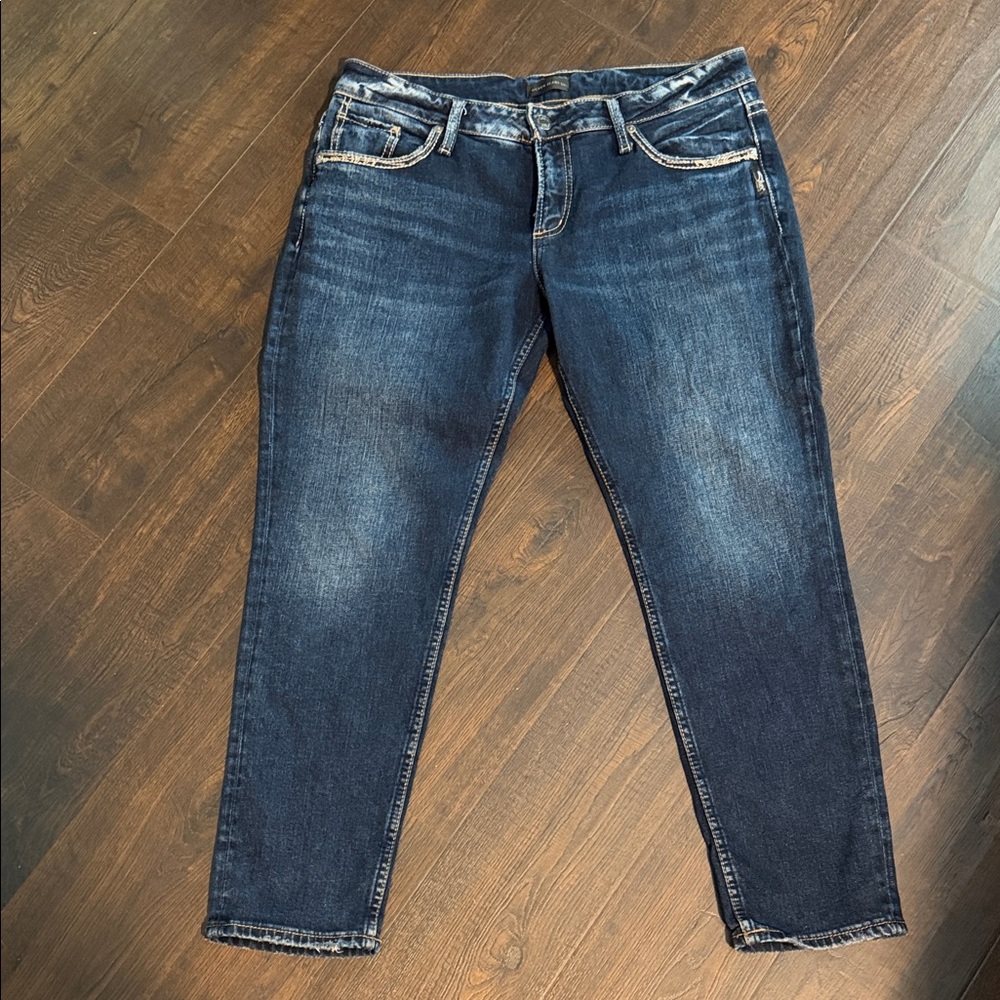 Silver Jeans Dark Blue Boyfriend Jeans